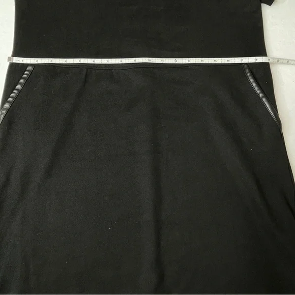 Zara Faux Suede Black Midi Dress with‎ Pockets Size M - Picture 8 of 9